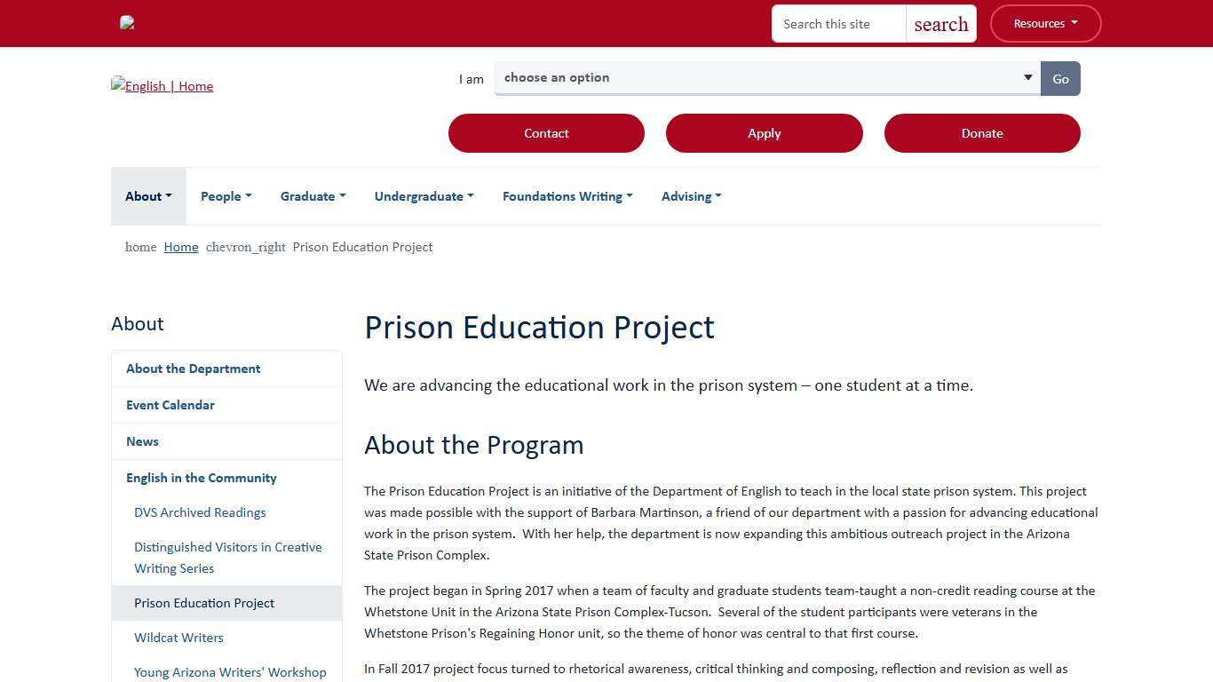 Prison Education Project English