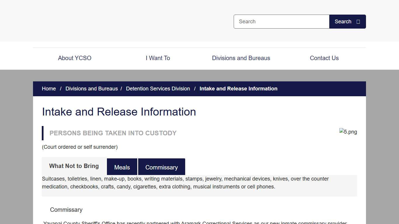 Intake and Release Information YCSOAZ.gov
